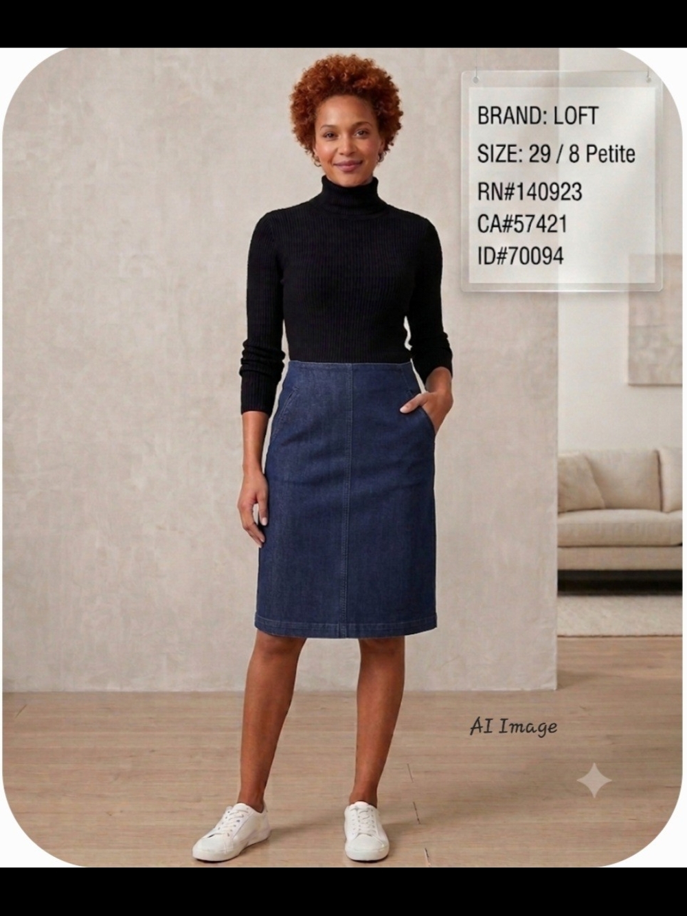 LOFT Indigo Denim Pencil Skirt